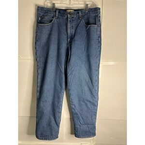 LL Bean Mens Classic Fit Fleece Lined Jeans Blue Denim Size 36x29